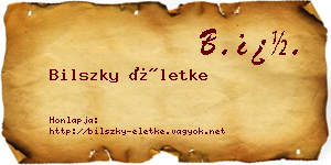 Bilszky Életke névjegykártya